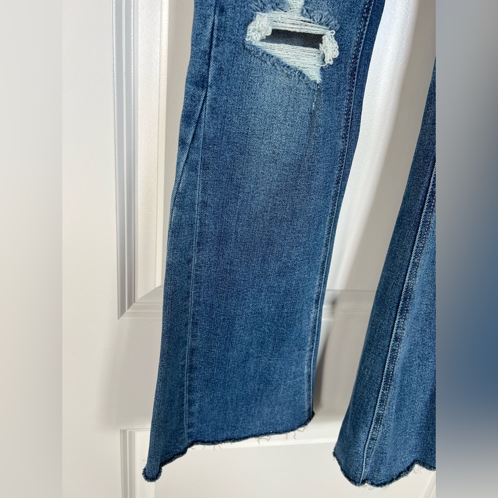 Altar'd State Blue Distressed Flare Jeans - Picture 2 of 4
